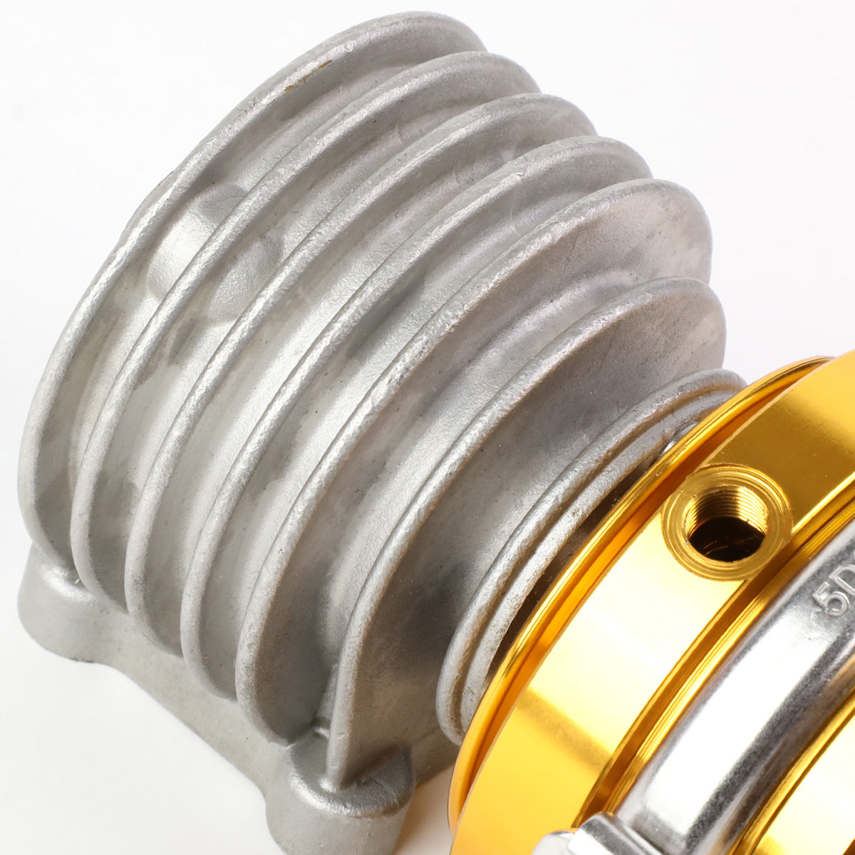 VALVULA DE ALIVIO WASTEGATE - 46MM - 4-BOLT FLANGE - V-BAND TOP - GOLD