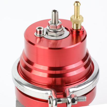 VALVULA DE ALIVIO WASTEGATE - 46MM - 4-BOLT FLANGE - V-BAND TOP - RED