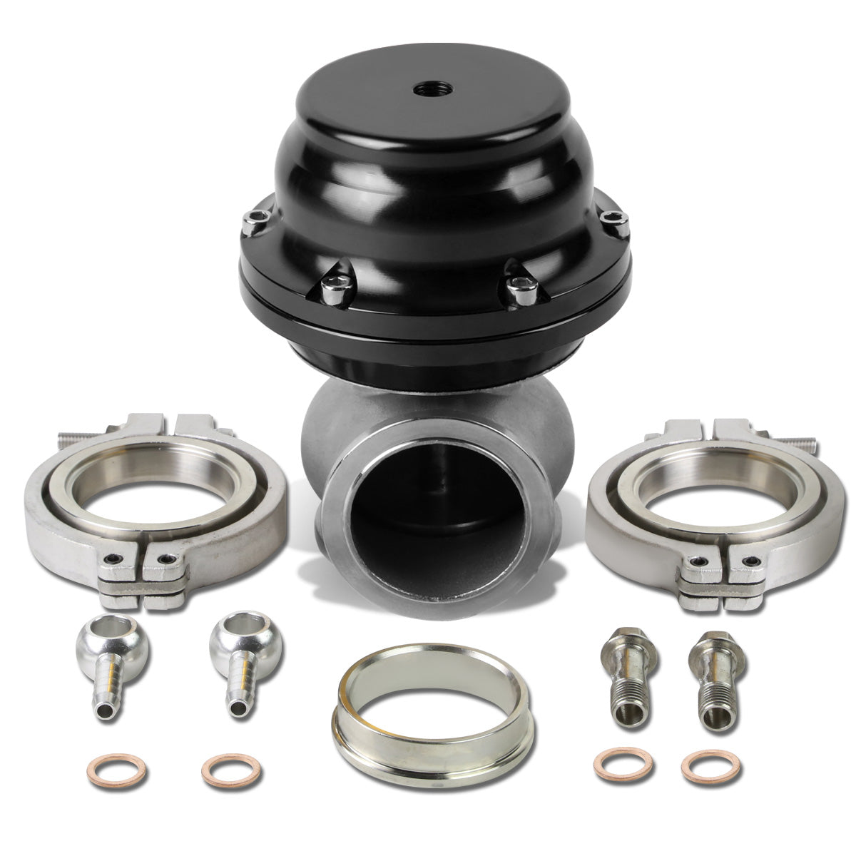 VALVULA DE ALIVIO WASTEGATE - 44MM - V-BAND MOUNT - BLACK
