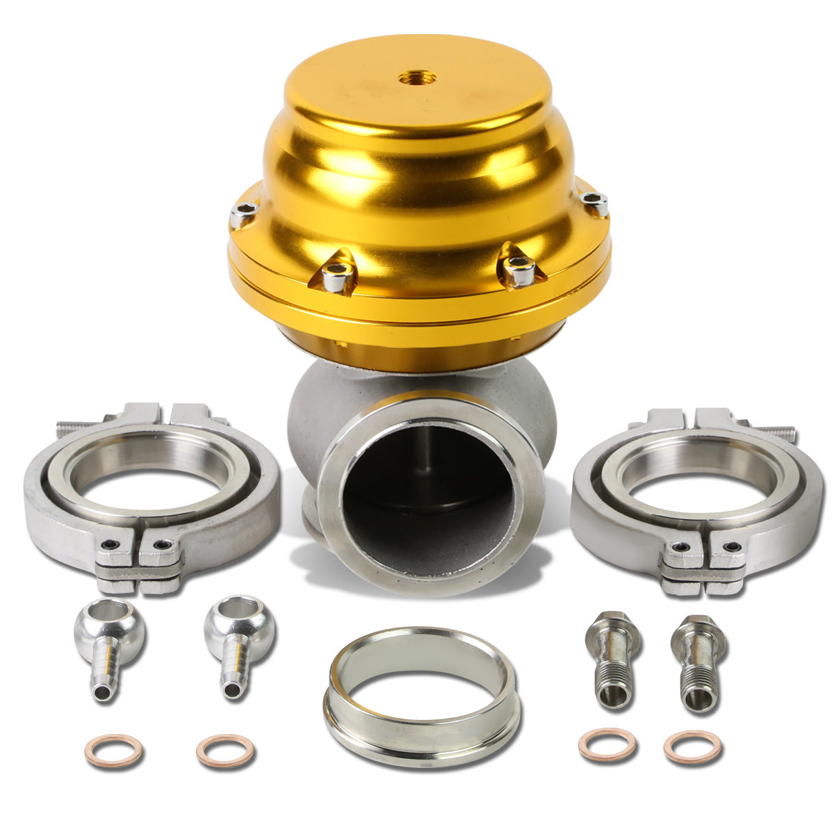 VALVULA DE ALIVIO WASTEGATE - 44MM - V-BAND MOUNT - GOLD