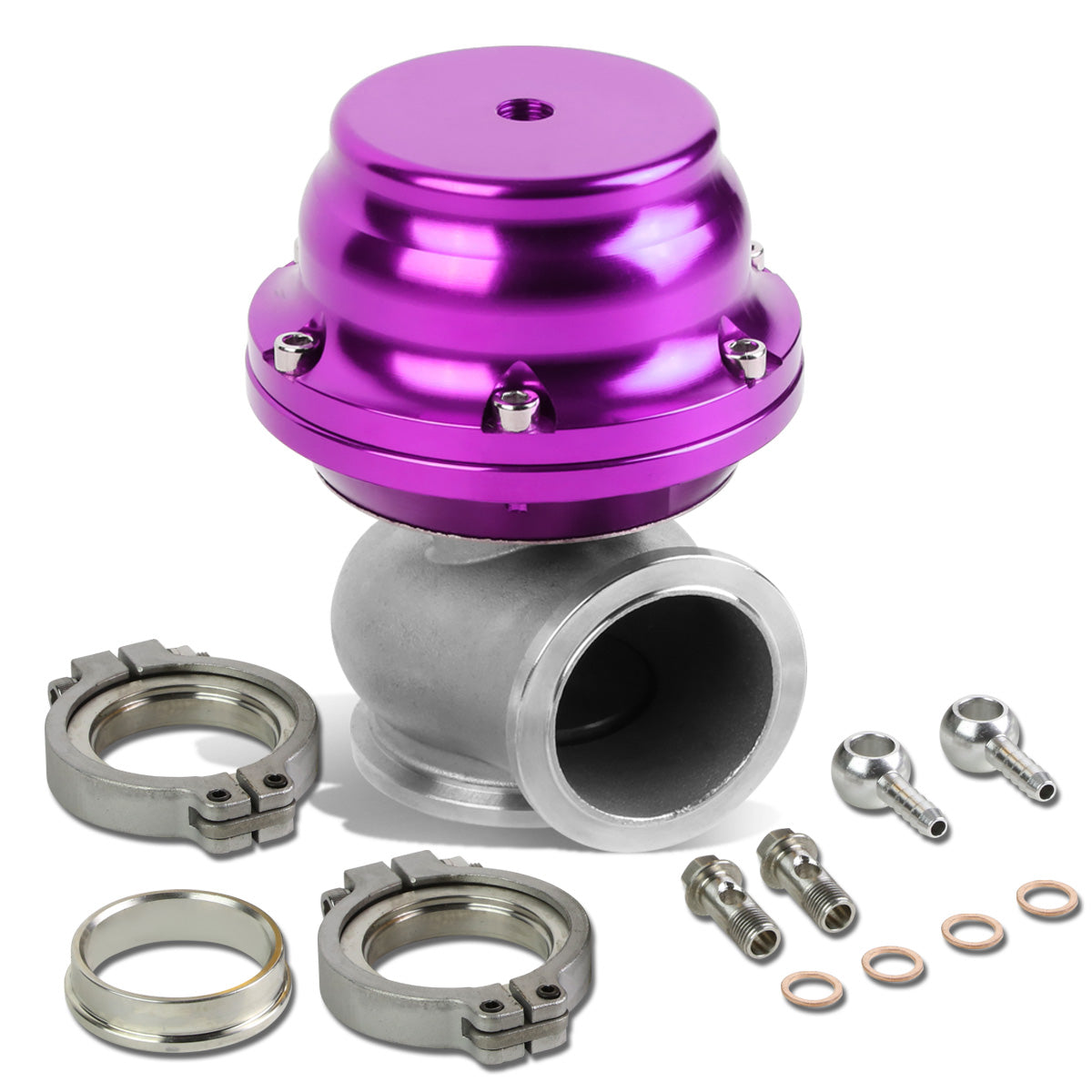 VALVULA DE ALIVIO WASTEGATE - 44MM - V-BAND MOUNT - PURPLE