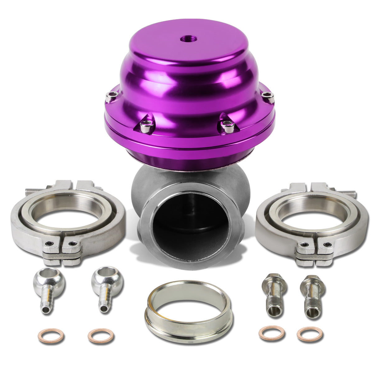 VALVULA DE ALIVIO WASTEGATE - 44MM - V-BAND MOUNT - PURPLE