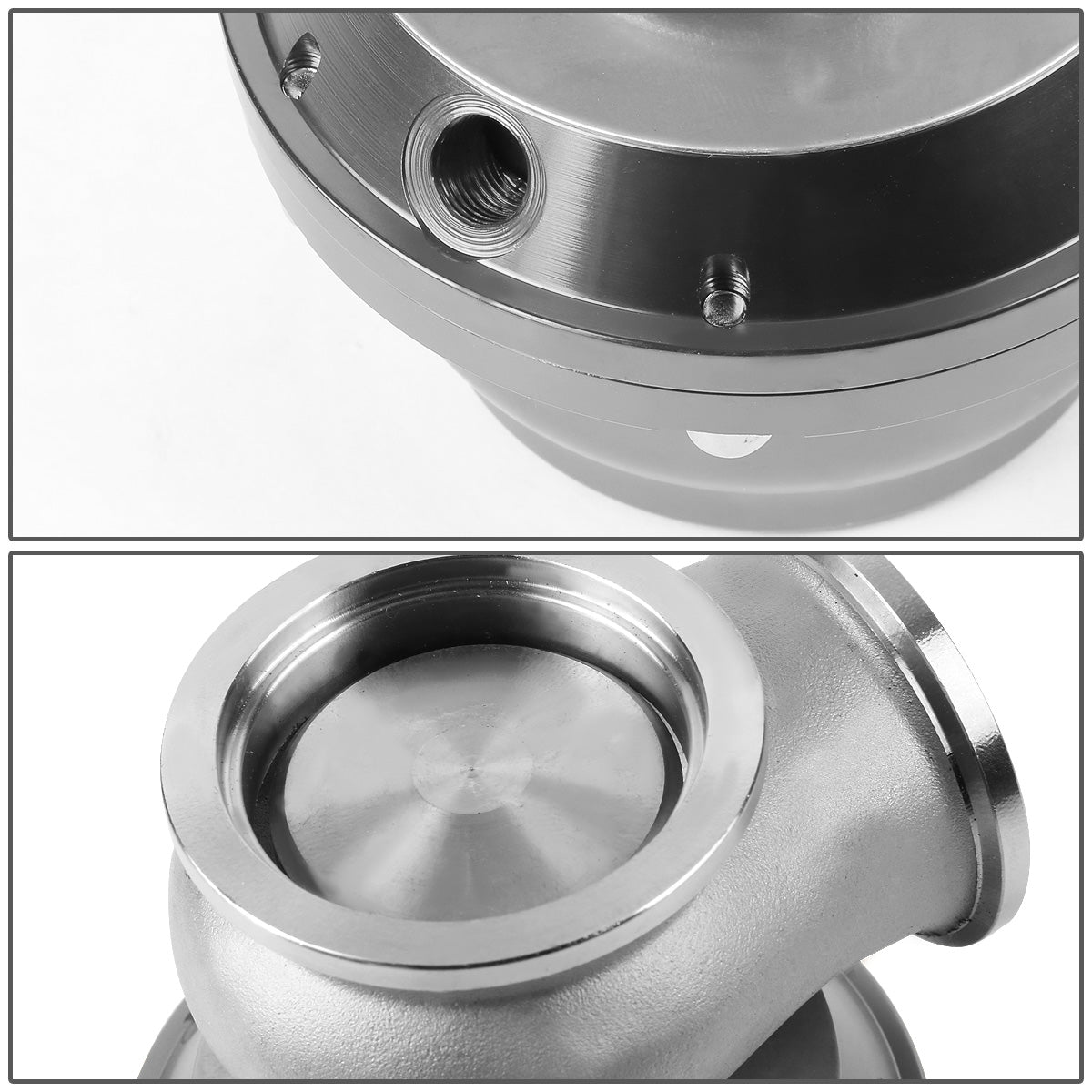 VALVULA DE ALIVIO WASTEGATE - 44MM V-BAND WATER COOLED - SILVER