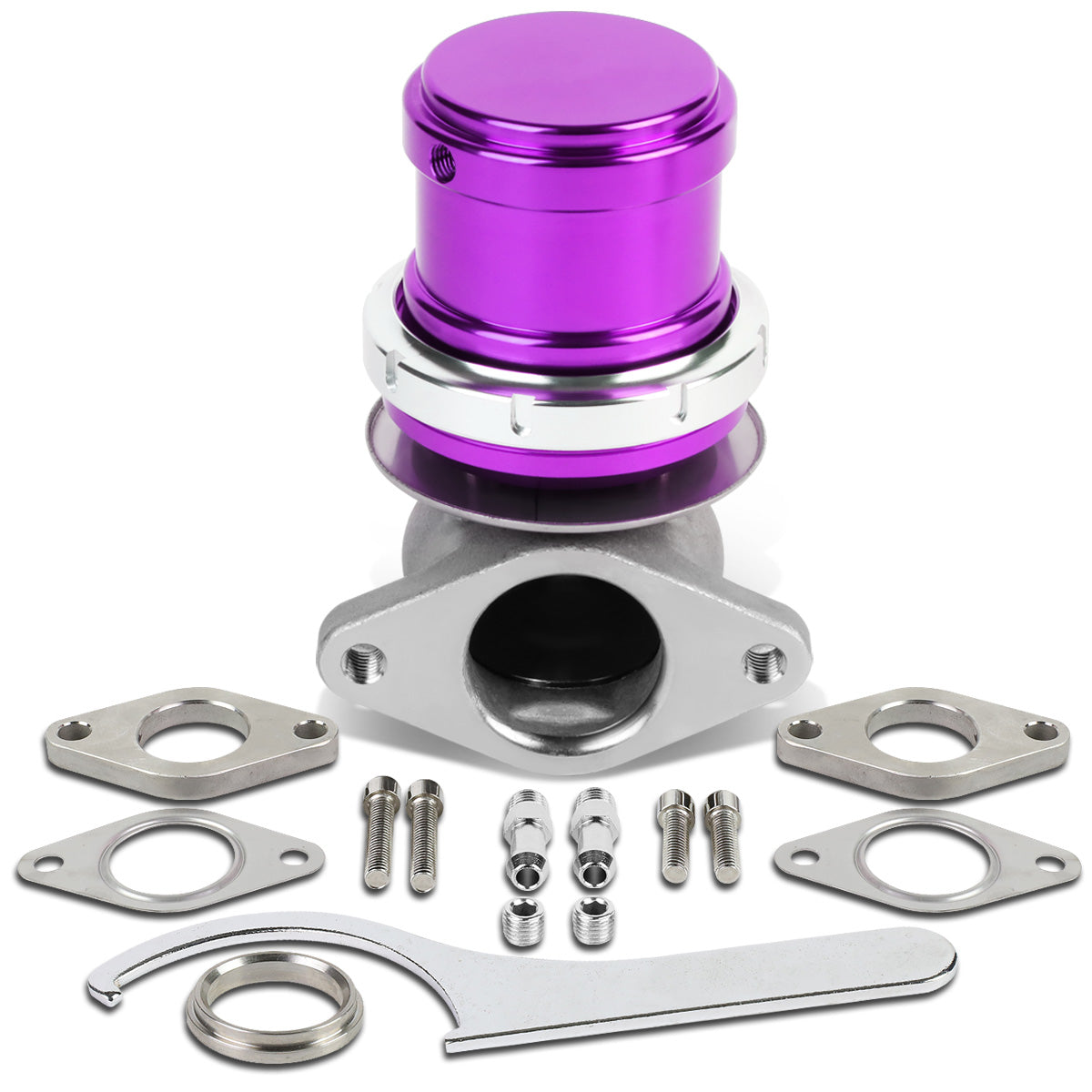 VALVULA DE ALIVIO WASTEGATE - 38MM - CAST STEEL - TALL - V-BAND - 14PSI - PURPLE