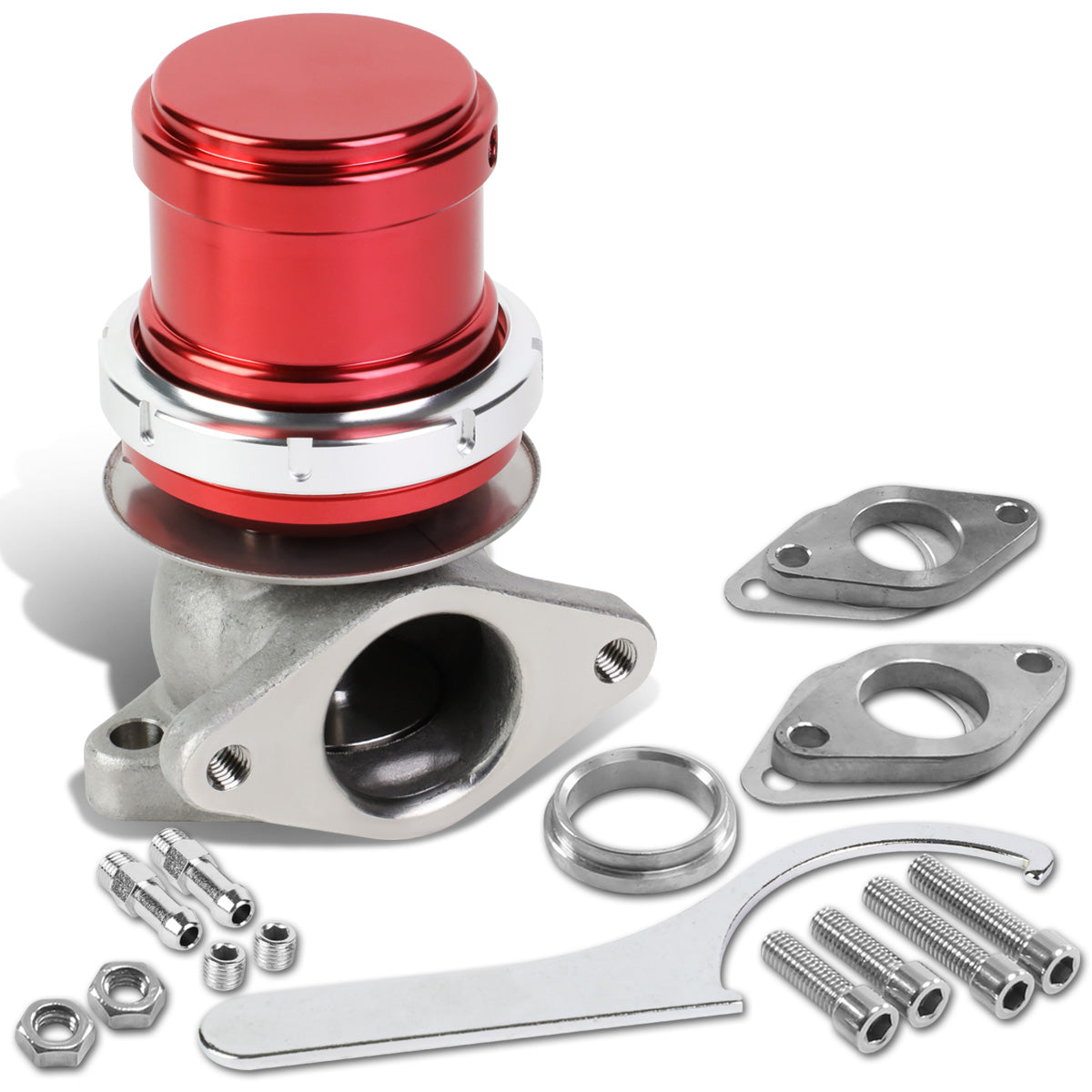 VALVULA DE ALIVIO WASTEGATE - 38MM - CAST STEEL - TALL - V-BAND - 14PSI - RED