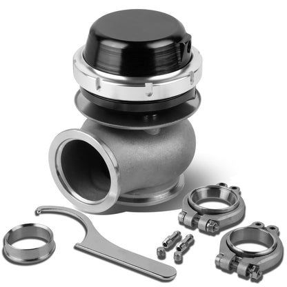 VALVULA DE ALIVIO WASTEGATE - 40MM - CAST STEEL - SHORT - V-BAND - 14PSI - BLACK