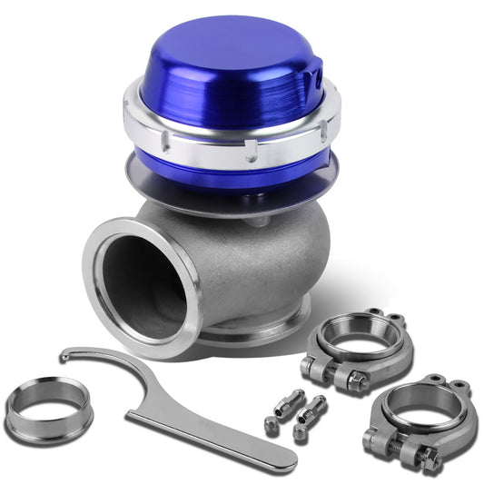 VALVULA DE ALIVIO WASTEGATE - 40MM - CAST STEEL - SHORT - V-BAND - 14PSI - BLUE
