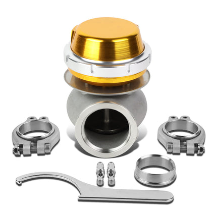 VALVULA DE ALIVIO WASTEGATE - 40MM - CAST STEEL - SHORT - V-BAND - 14PSI - GOLD