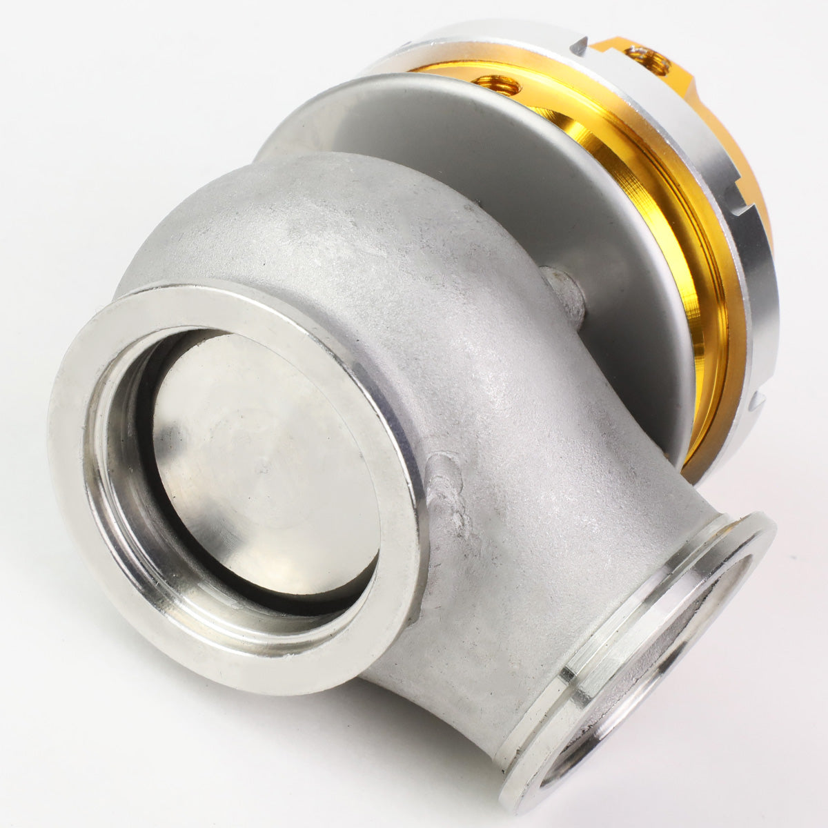 VALVULA DE ALIVIO WASTEGATE - 40MM - CAST STEEL - SHORT - V-BAND - 14PSI - GOLD