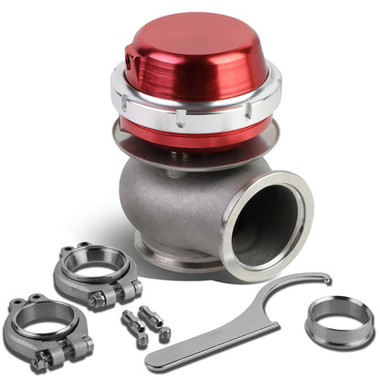 VALVULA DE ALIVIO WASTEGATE - 40MM - CAST STEEL - SHORT - V-BAND - 14PSI - RED