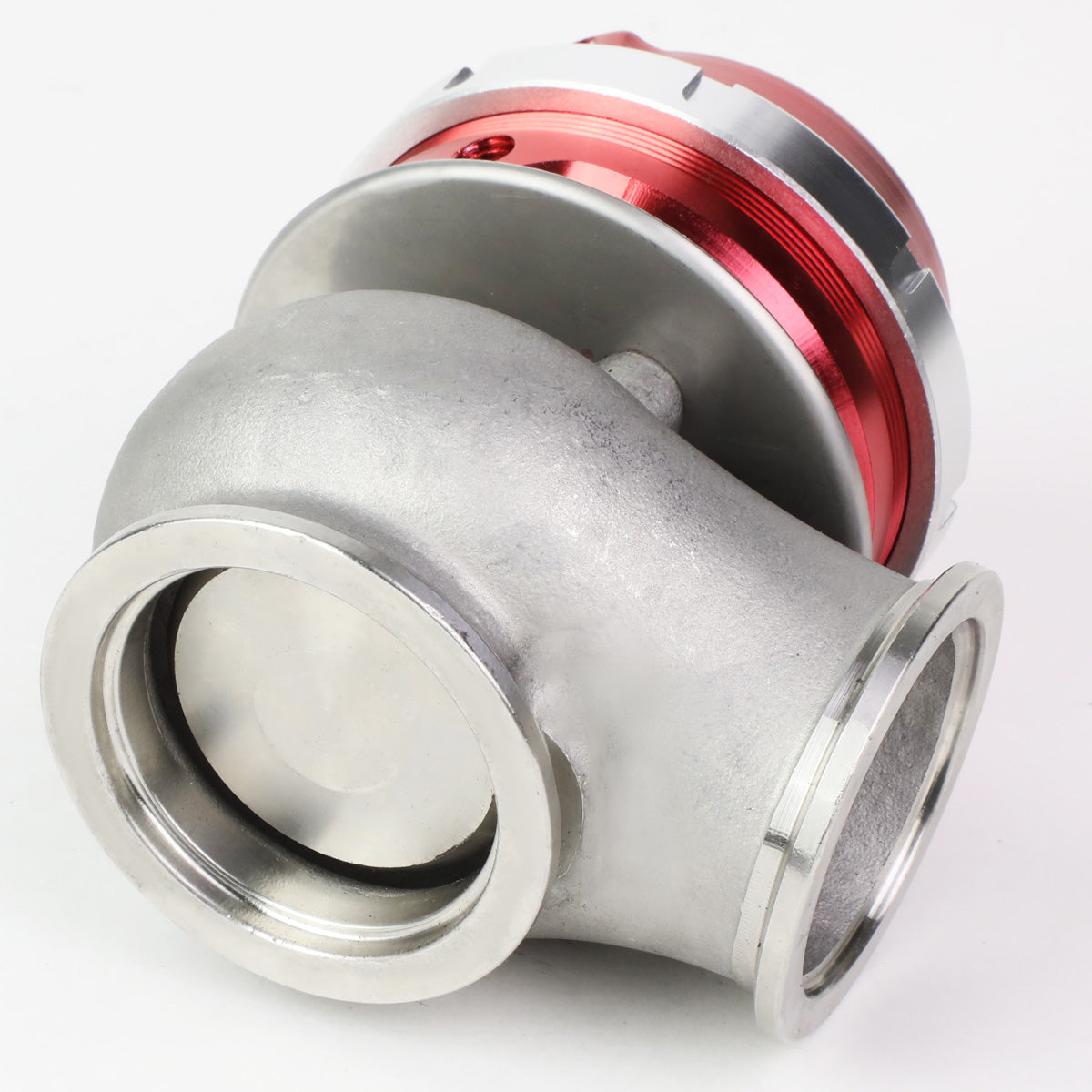 VALVULA DE ALIVIO WASTEGATE - 40MM - CAST STEEL - SHORT - V-BAND - 14PSI - RED