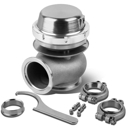 VALVULA DE ALIVIO WASTEGATE - 40MM - CAST STEEL - SHORT - V-BAND - 14PSI - SILVER