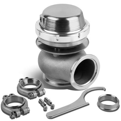 VALVULA DE ALIVIO WASTEGATE - 40MM - CAST STEEL - SHORT - V-BAND - 14PSI - SILVER