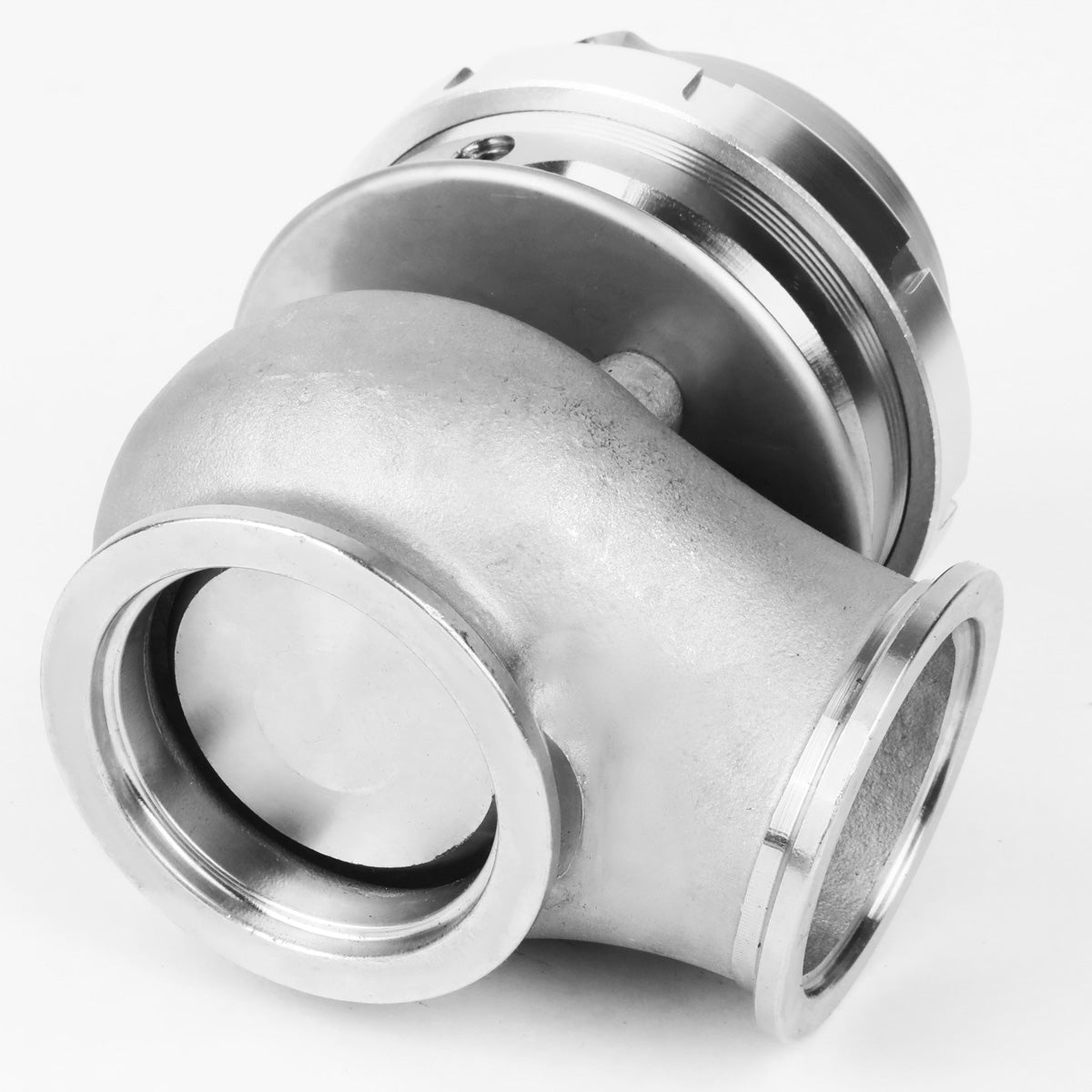 VALVULA DE ALIVIO WASTEGATE - 40MM - CAST STEEL - SHORT - V-BAND - 14PSI - SILVER