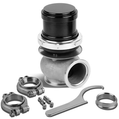 VALVULA DE ALIVIO WASTEGATE - 40MM - CAST STEEL - TALL - V-BAND - 14PSI - BLACK
