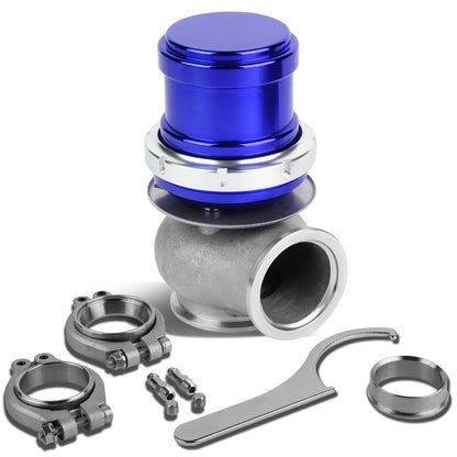 VALVULA DE ALIVIO WASTEGATE - 40MM - CAST STEEL - TALL - V-BAND - 14PSI - BLUE