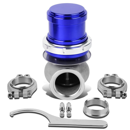 VALVULA DE ALIVIO WASTEGATE - 40MM - CAST STEEL - TALL - V-BAND - 14PSI - BLUE