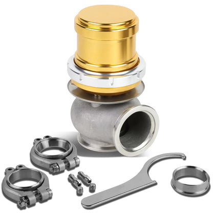 VALVULA DE ALIVIO WASTEGATE - 40MM - CAST STEEL - TALL - V-BAND - 14PSI - GOLD