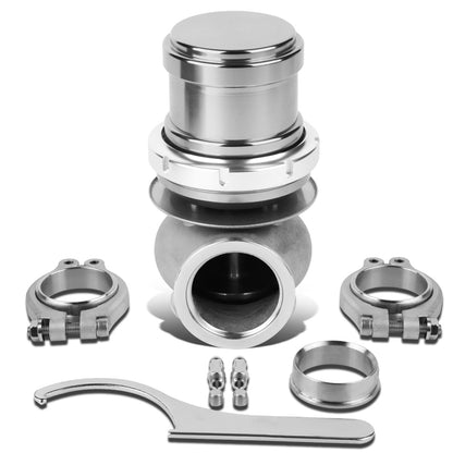 VALVULA DE ALIVIO WASTEGATE - 40MM - CAST STEEL - TALL - V-BAND - 14PSI - SILVER