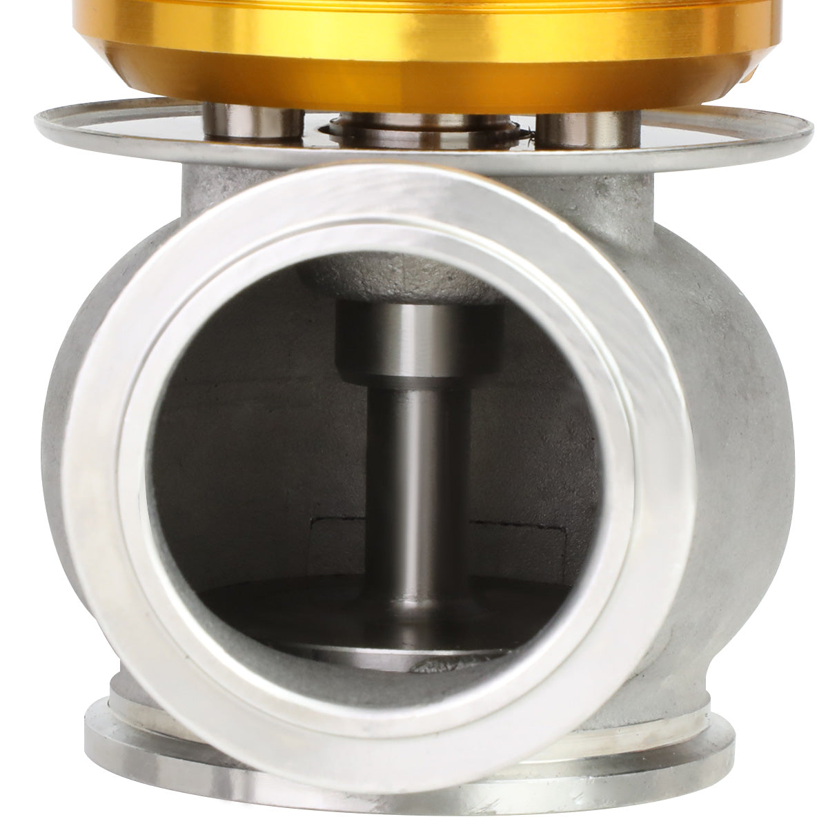 VALVULA DE ALIVIO WASTEGATE - 45MM - CAST STEEL - SHORTY - V-BAND - 14PSI - GOLD