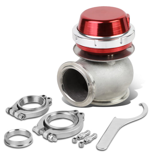 VALVULA DE ALIVIO WASTEGATE - 45MM - CAST STEEL - SHORTY - V-BAND - 14PSI - RED