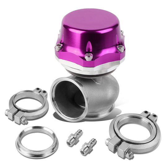 VALVULA DE ALIVIO WASTEGATE - 50MM - CAST STEEL - TS STYLE - V-BAND - 14PSI - PURPLE