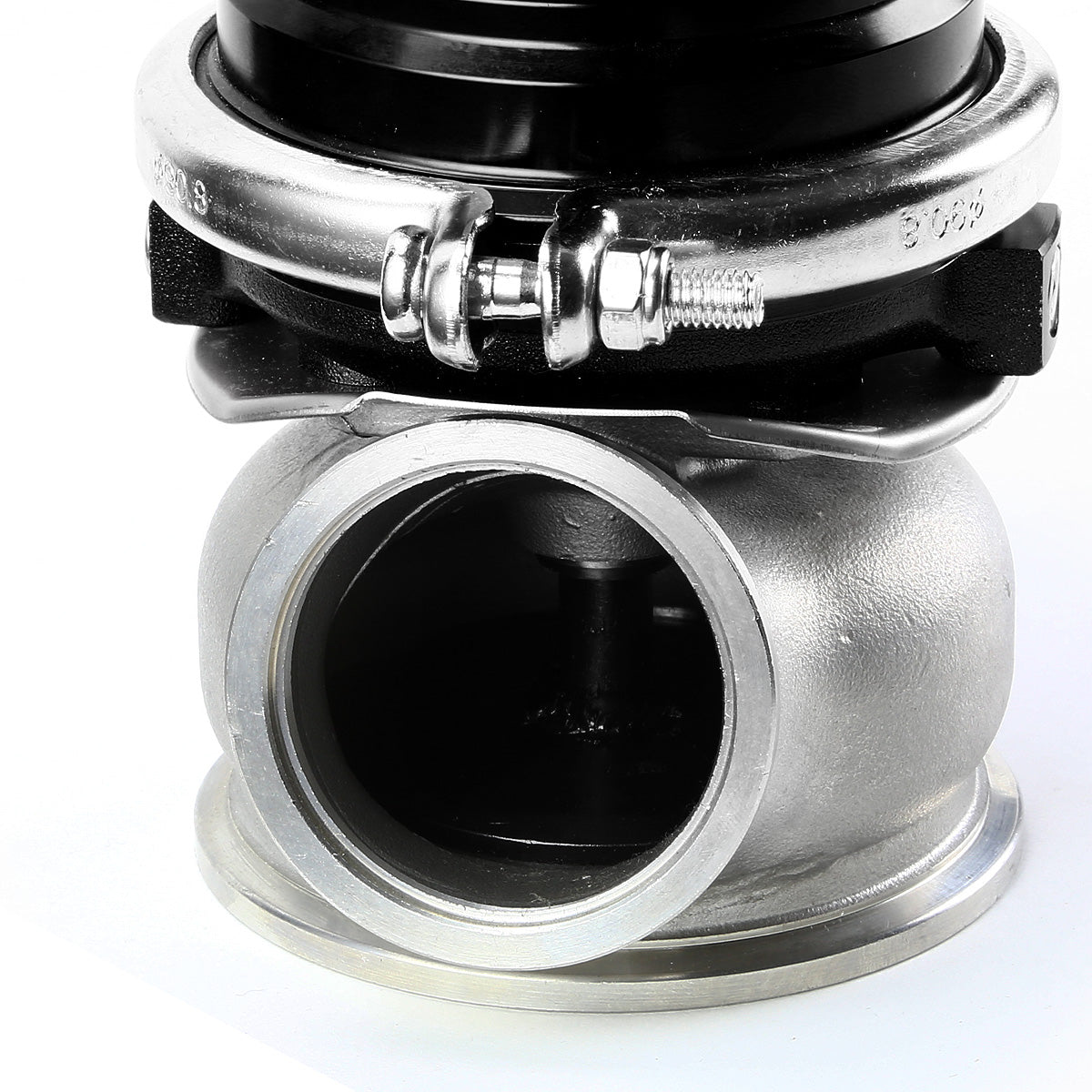 VALVULA DE ALIVIO WASTEGATE - 60MM - CAST STEEL - V-BAND - 12PSI - BLACK