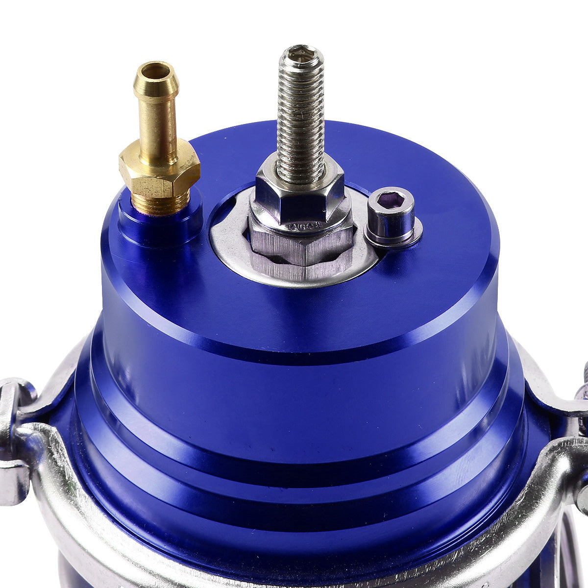 VALVULA DE ALIVIO WASTEGATE - 60MM - CAST STEEL - V-BAND - 12PSI - BLUE