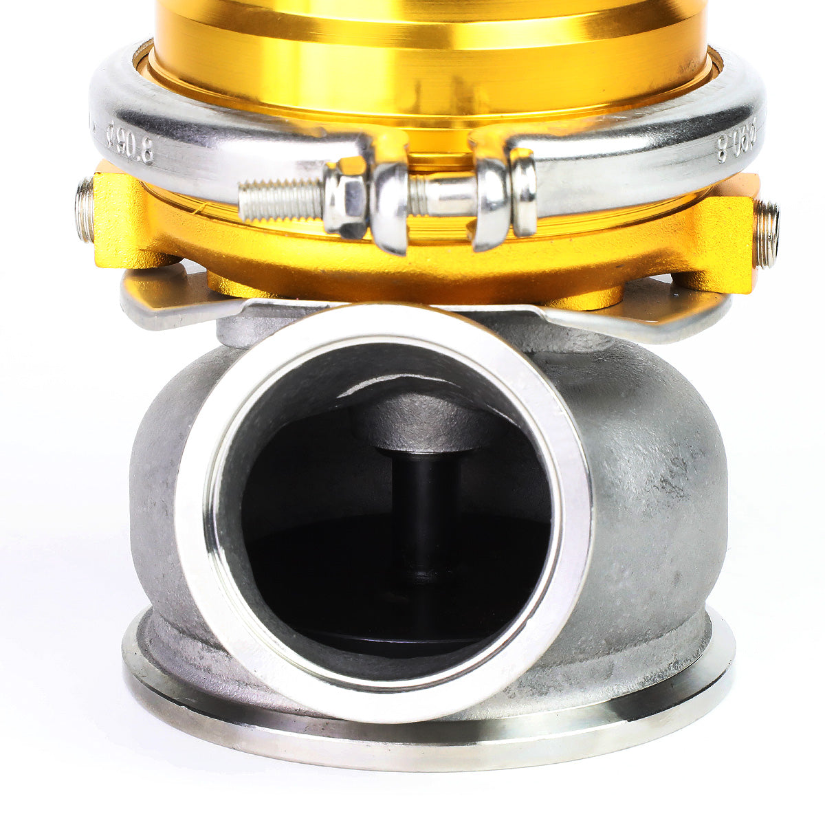 VALVULA DE ALIVIO WASTEGATE - 60MM - CAST STEEL - V-BAND - 12PSI - GOLD