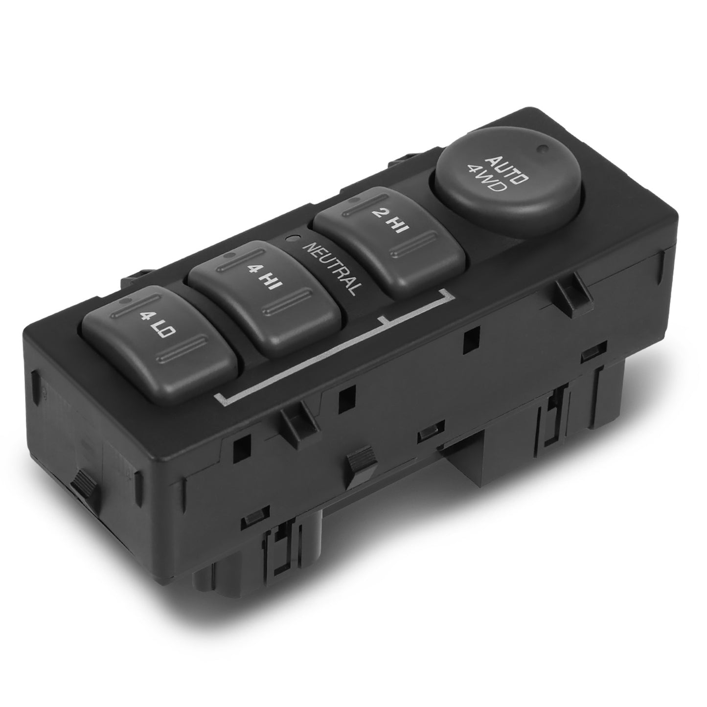 INTERRUPTOR ELEVADOR ELECTRICO TRANSFER CASE SWITCH - 2002 CADILLAC ESCALADE, CHEVY AVALANCHE 1500, 2500 / 99-02 CHEVY SILVERADO 1500, 2500, GMC SIERRA 1500, 2500 / 00-02 CHEVY SUBURBAN 1500, 2500, CHEVY TAHOE, GMC YUKON, GMC YUKON XL 1500, 2500 - BLACK