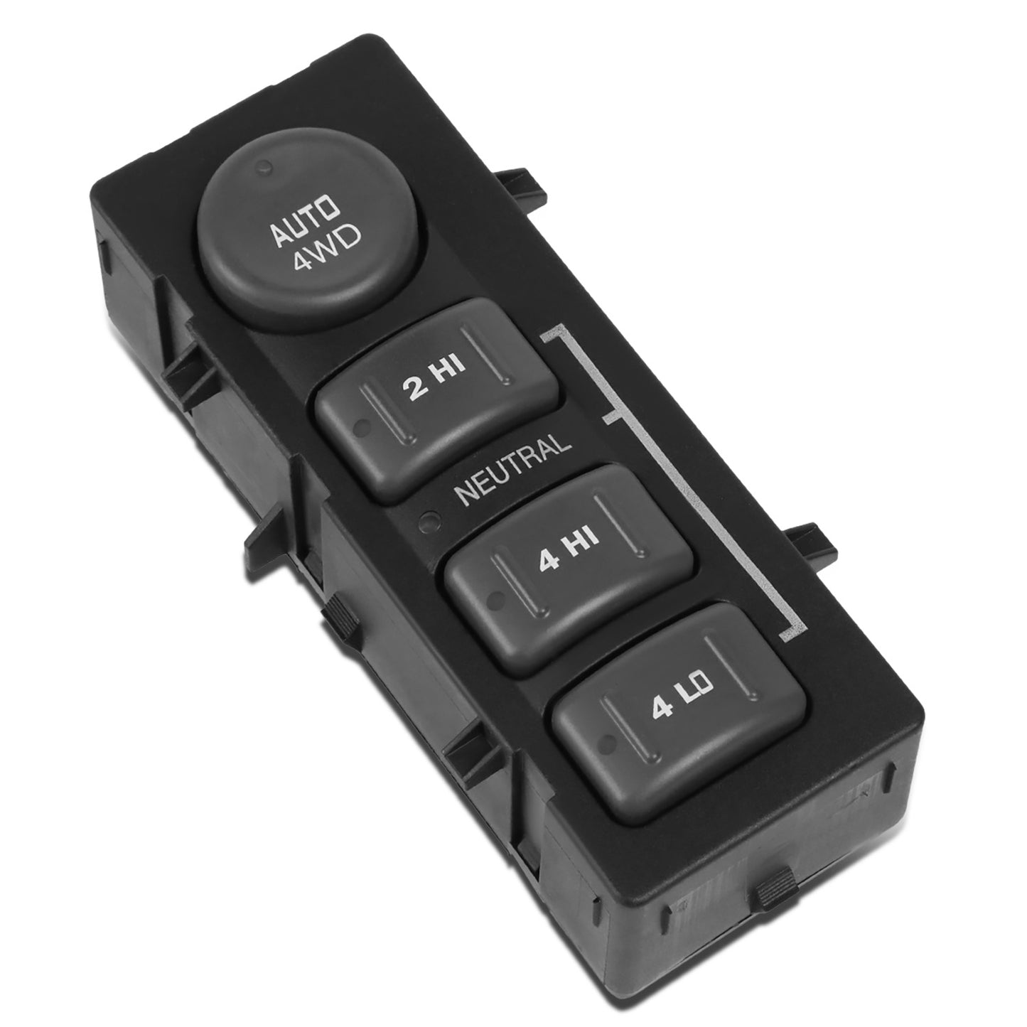 INTERRUPTOR ELEVADOR ELECTRICO TRANSFER CASE SWITCH - 2002 CADILLAC ESCALADE, CHEVY AVALANCHE 1500, 2500 / 99-02 CHEVY SILVERADO 1500, 2500, GMC SIERRA 1500, 2500 / 00-02 CHEVY SUBURBAN 1500, 2500, CHEVY TAHOE, GMC YUKON, GMC YUKON XL 1500, 2500 - BLACK
