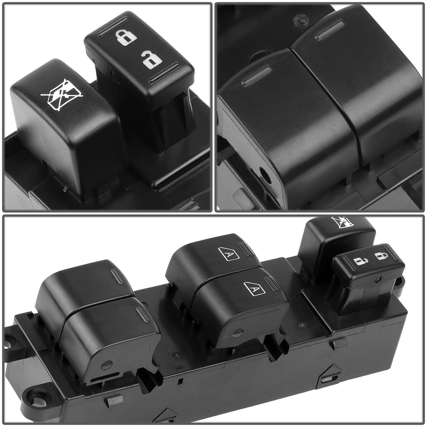 INTERRUPTOR ELEVADOR ELECTRICO 05-07 NISSAN ARMADA / 04-15 NISSAN TITAN CREW CAB - DRIVER SIDE - BLACK