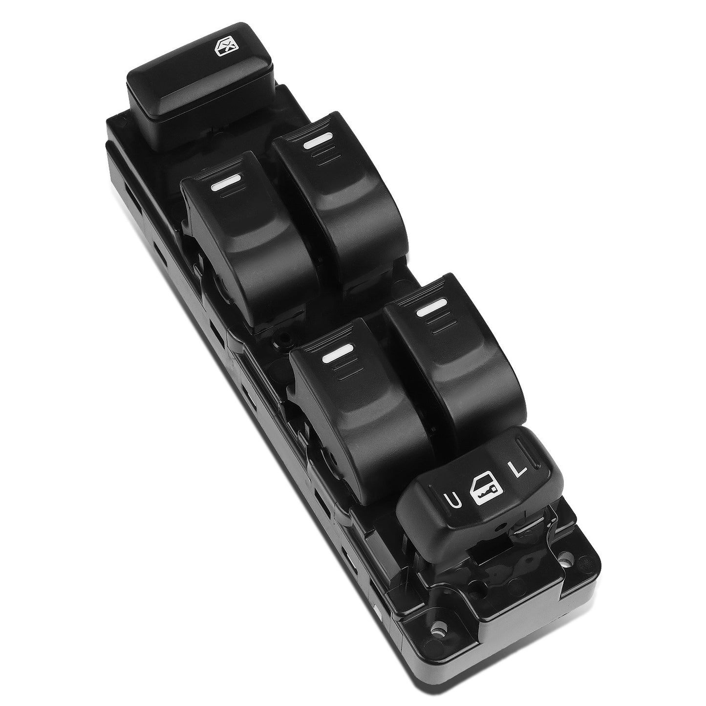 INTERRUPTOR ELEVADOR ELECTRICO 04-12 CHEVY COLORADO, GMC CANYON / 06-10 HUMMER H3 / 09-10 HUMMER H3T / 2206 ISUZU I-350 / 07-08 ISUZU I-370 - FITS CREW CAB MODELS ONLY - DRIVER SIDE - BLACK