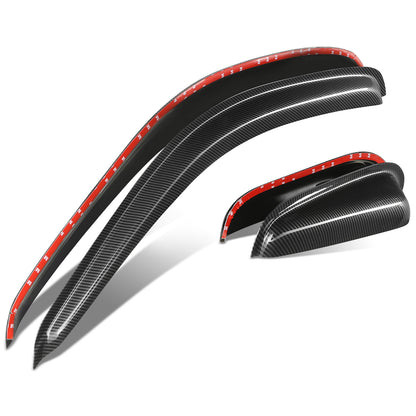 PROTECTOR DE VENTANA WINDOW VISORS - 95-04 TOYOTA TACOMA - FITS EXTENDED CAB MODELS - CARBON FIBER PATTERN STYLING - 4PCS - BLACK