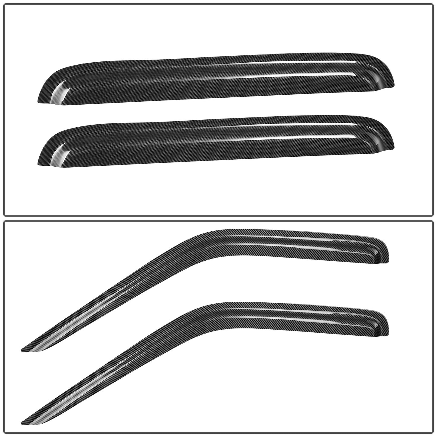 PROTECTOR DE VENTANA WINDOW VISORS - 00-04 NISSAN FRONTIER - FITS CREW CAB MODELS - CARBON FIBER PATTERN STYLING - 4PCS - BLACK