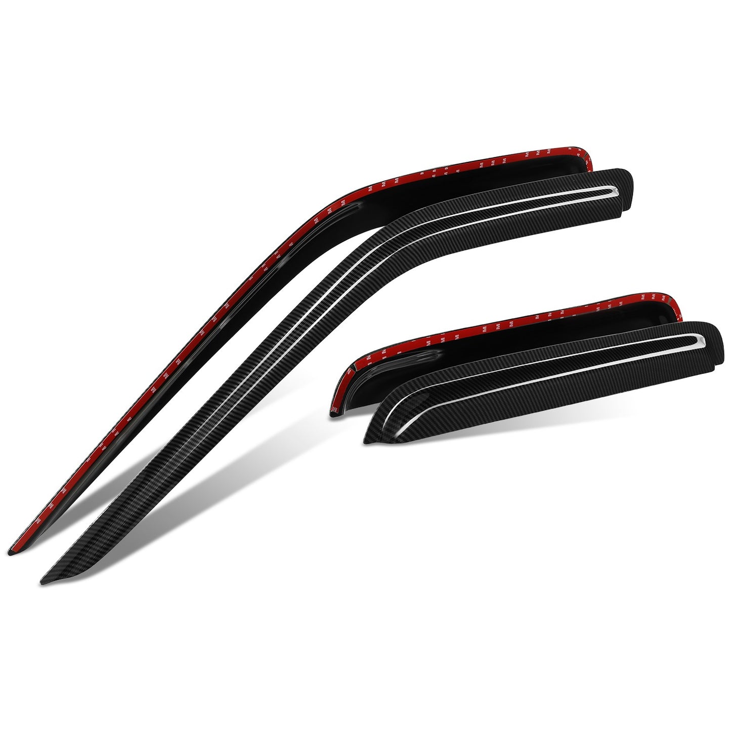 PROTECTOR DE VENTANA WINDOW VISORS - 00-04 NISSAN FRONTIER - FITS CREW CAB MODELS - CARBON FIBER PATTERN STYLING - 4PCS - BLACK