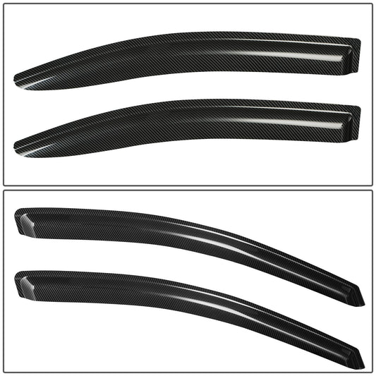 PROTECTOR DE VENTANA WINDOW VISORS - 05-10 PONTIAC G6 - CARBON FIBER PATTERN STYLING - 4PCS - BLACK