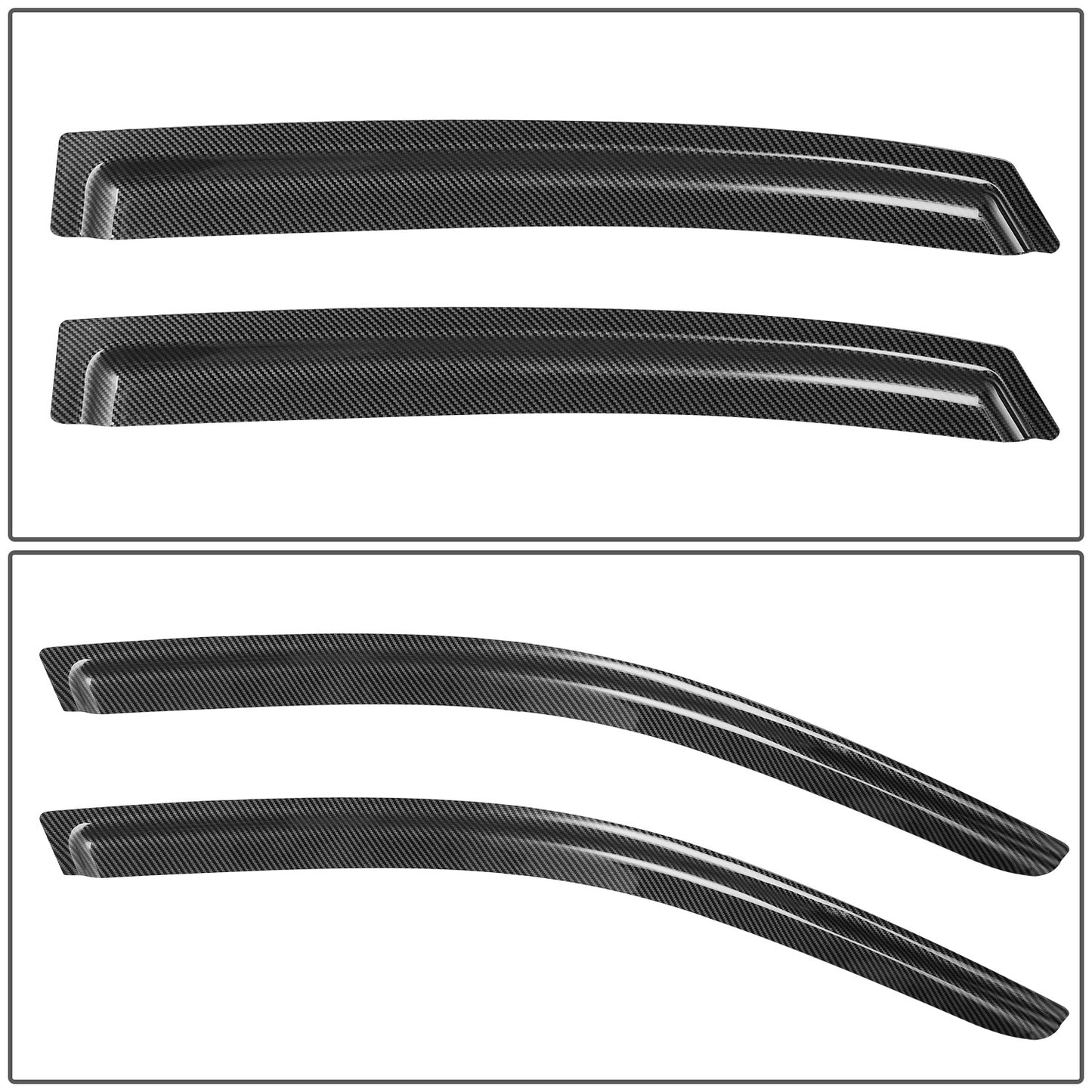 PROTECTOR DE VENTANA WINDOW VISORS - 02-08 AUDI A4 / 02-08 AUDI S4 / 07-08 AUDI RS4 - EXCLUDES CONVERTIBLE ONLY - CARBON FIBER PATTERN STYLING - 4PCS - BLACK