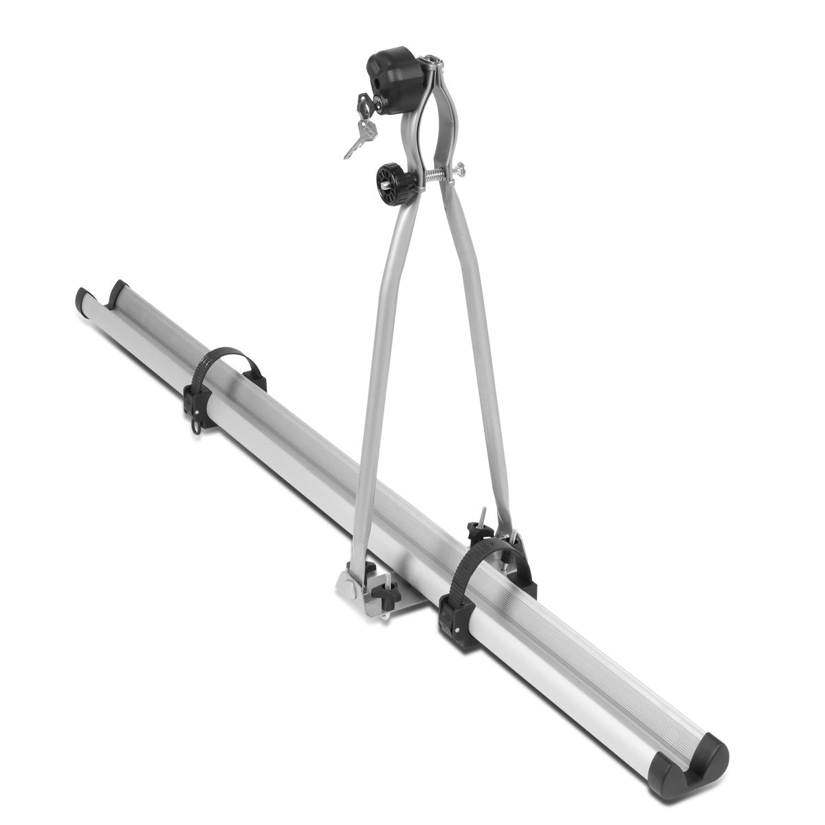 PORTAEQUIPAJE BICYCLE ROOF MOUNT RACK - UPRIGHT - W/ LOCK - GRAY