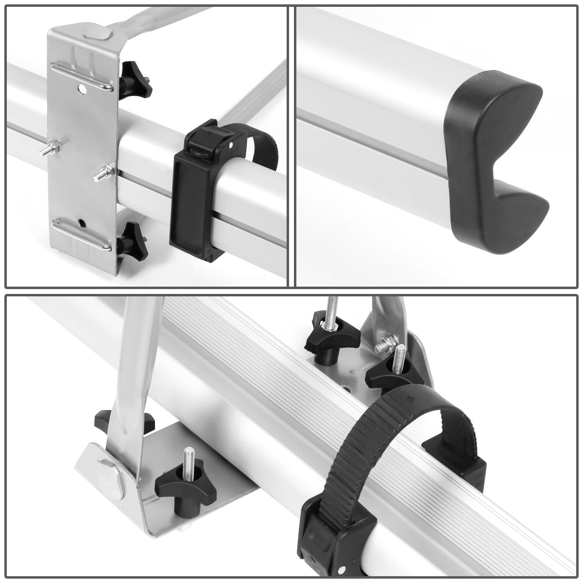 PORTAEQUIPAJE BICYCLE ROOF MOUNT RACK - UPRIGHT - W/ LOCK - GRAY
