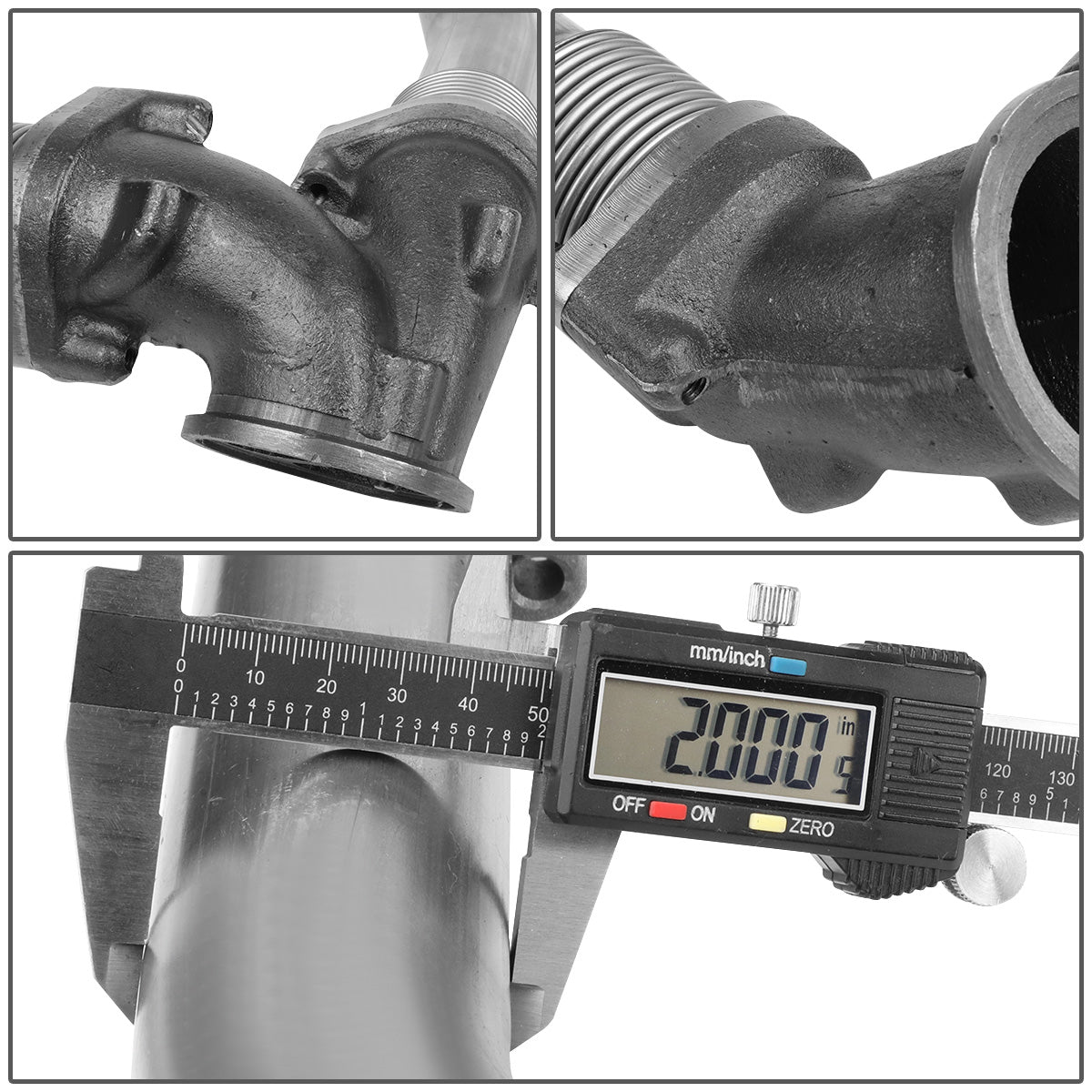 PORTAEQUIPAJE EXHAUST UP-PIPE - STAINLESS STEEL - 2003 FORD E-350 E-450 / 95-98 FORD E-350 ECONOLINE - 95-02 FORD E-350 ECONOLINE CLUB WAGON / 99-03 FORD E-350 F-250 F-350 F-450 F-550 SUPER DUTY / 00-02 FORD E-450 ECONOLINE SUPER DUTY / 1999 FORD