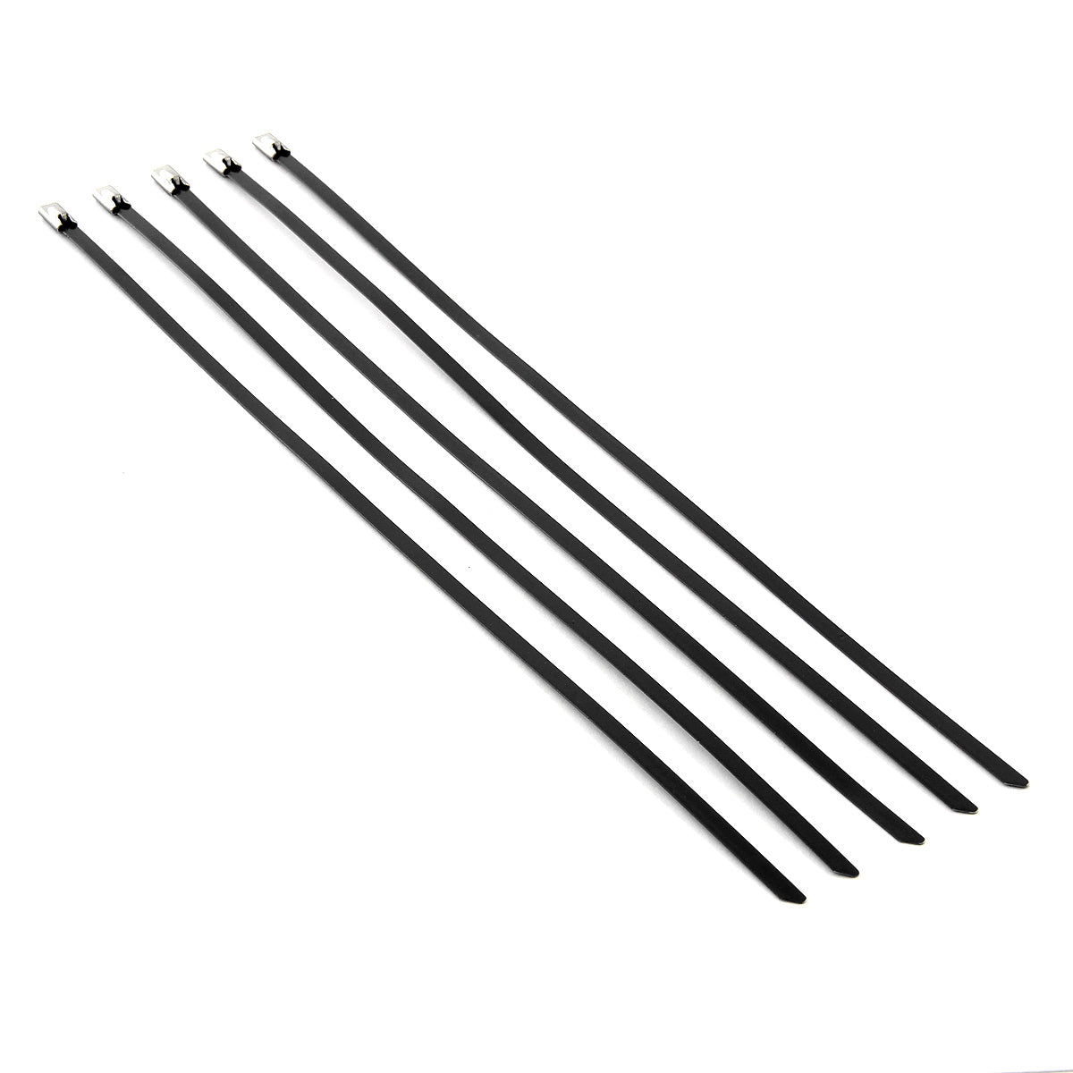 nan ZIP TIE KIT FOR HEAT WRAP - SS - 12" (L) - 5MM (W) - 5PC - BLACK