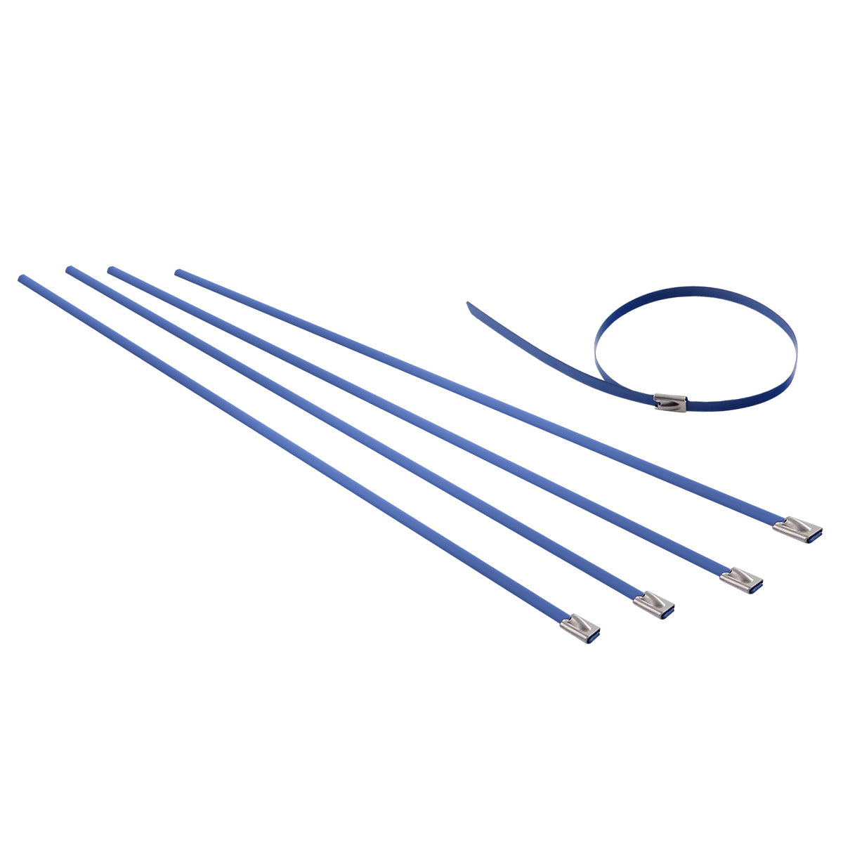 nan ZIP TIE KIT FOR HEAT WRAP - SS - 12" (L) - 5MM (W) - 5PC - BLUE