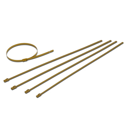 nan ZIP TIE KIT FOR HEAT WRAP - SS - 12" (L) - 5MM (W) - 5PC - GOLD