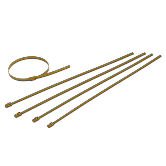 nan ZIP TIE KIT FOR HEAT WRAP - SS - 12" (L) - 5MM (W) - 5PC - GOLD