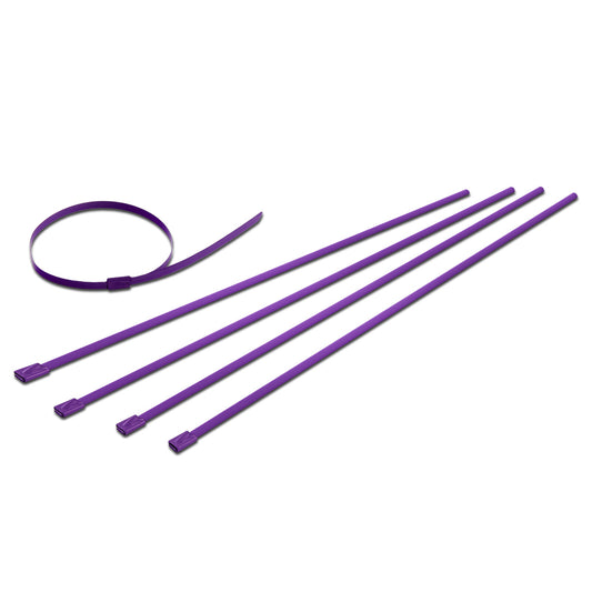 nan ZIP TIE KIT FOR HEAT WRAP - SS - 12" (L) - 5MM (W) - 5PC - PURPLE
