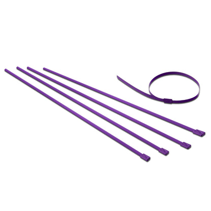 nan ZIP TIE KIT FOR HEAT WRAP - SS - 12" (L) - 5MM (W) - 5PC - PURPLE