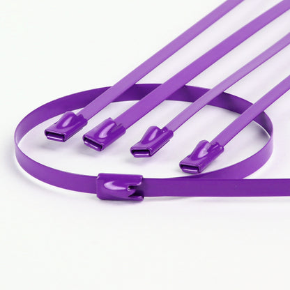 nan ZIP TIE KIT FOR HEAT WRAP - SS - 12" (L) - 5MM (W) - 5PC - PURPLE