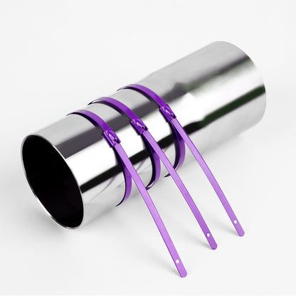 nan ZIP TIE KIT FOR HEAT WRAP - SS - 12" (L) - 5MM (W) - 5PC - PURPLE