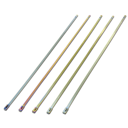 nan ZIP TIE KIT FOR HEAT WRAP - SS - 12" (L) - 5MM (W) - 5PC - NEOCHROME